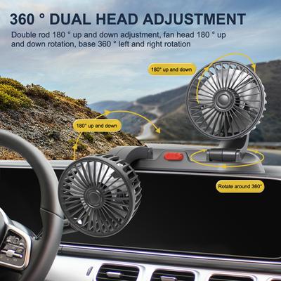 12v Automotive Fan Car Fan 24v 360 Adjustable 3 Head Air Fan Low Noise Auto Cooler Air Fan Car Accessories Wind Regulation