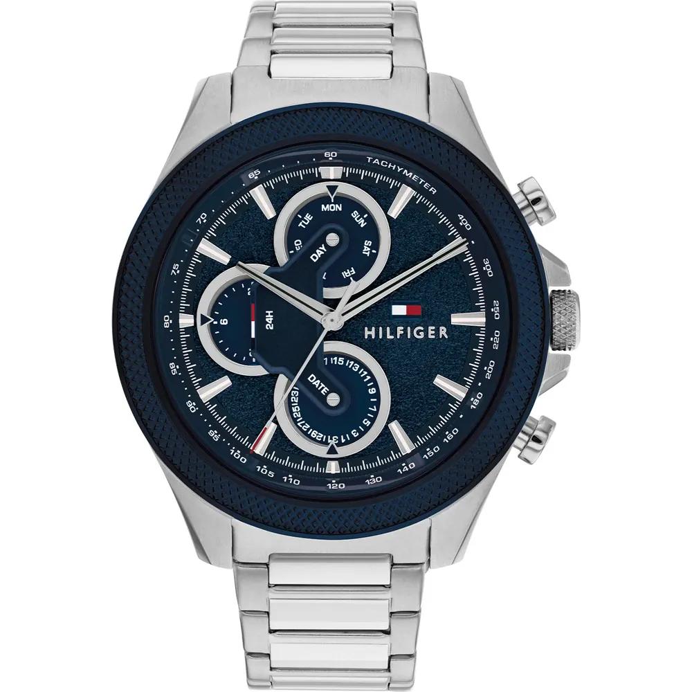 Tommy Hilfiger Men s Chronograph Watch Blue Dial Silver Strap 1792080 серебряный