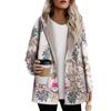 Winter Kapuze Lässig Damen Warm Tasche Hoodie Langarm Reißverschluss Vintage Mäntel Floral Fleecejacke
