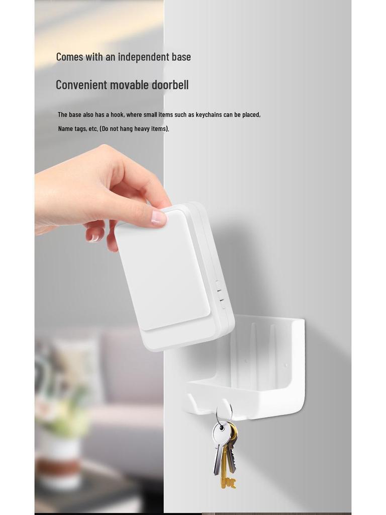 Wireless Battery-Powered Doorbell with Strong Flash, Service Call Button for Hearing Impaired and Elderly, Optional Mute Function.