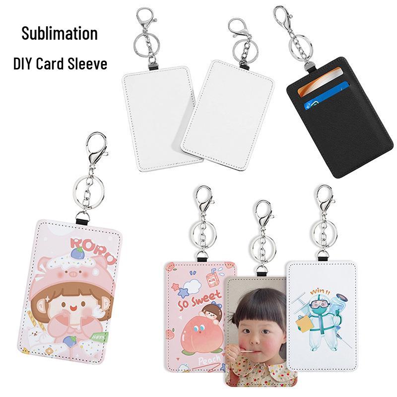 PU Leather ID Card Holder - Single-Sided Printable with Heat Transfer Image and Logo