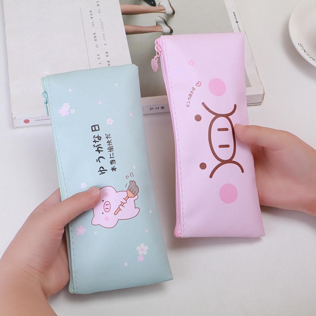 Cartoon Potloodtas Etui Pouch Houder Ritssluiting Student Opbergtassen Schrijfwaren Organizer Schoolkantoorartikelen