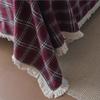 Green Plaid Tweed Fabric Sofa Throw Bedspread Window Seat Mat Table Cloth Washable Non-Slip Dust-Proof Frech Style Home Decor