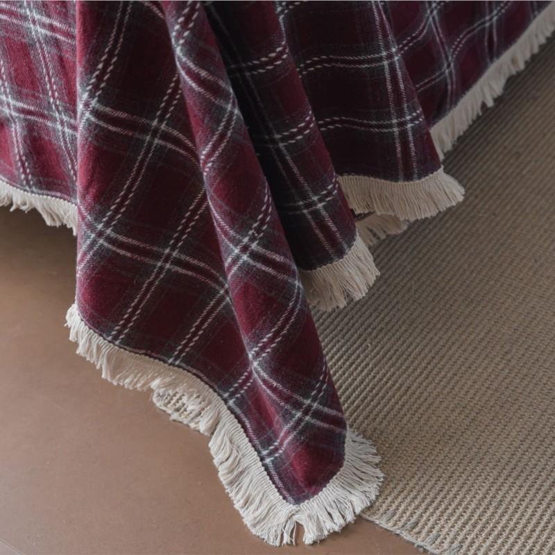 Green Plaid Tweed Fabric Sofa Throw Bedspread Window Seat Mat Table Cloth Washable Non-Slip Dust-Proof Frech Style Home Decor