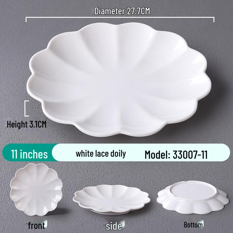 Japanese-Style Plastic Petal Plates for Restaurants - Ideal for Hot Pots, Cold Dishes, Side Dishes, Stir-Fry, and Tableware.