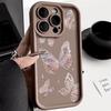 Gold Butterfly Silicone Phone Case For iPhone 16 15 14 Pro Max Cases iPhone 13 12 11 Pro Max Mini XS XR X 7 8 Plus SE 2020 Cover
