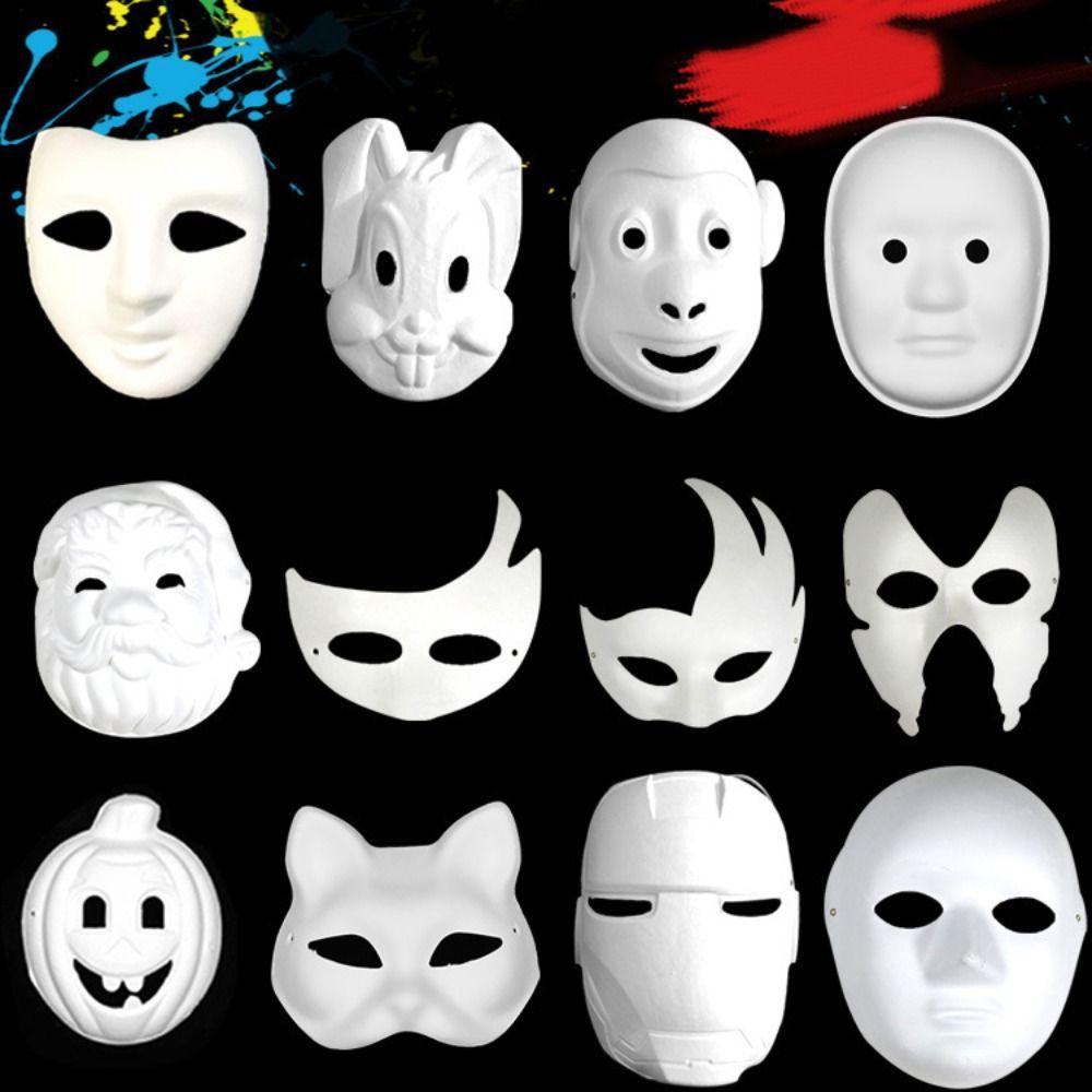 Paintable Masquerade Mask Handmade Blank Mask Craft Half Face Mask Party