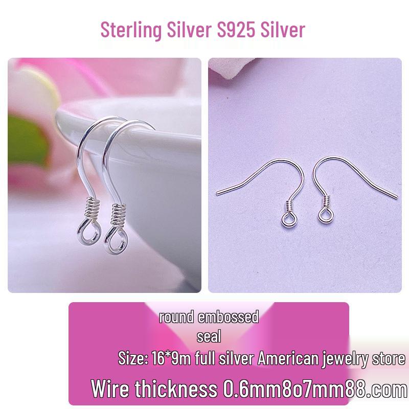 

Gold-Plated S925 Sterling Silver Ear Hooks for DIY Earrings Plain Silver
