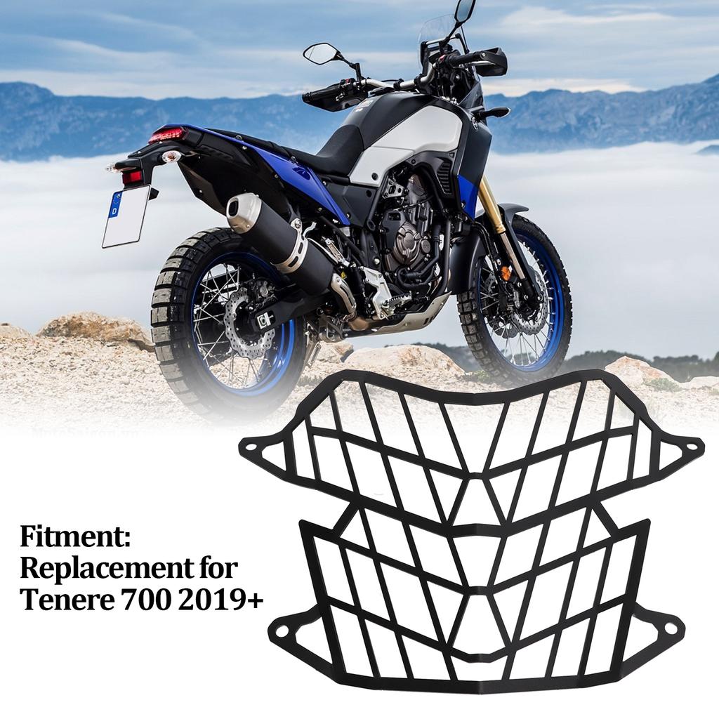 Motorcycle Headlight Grill Cover Carbon Steel Grille Guard Replacement for Tenere 700 2019+(Black )