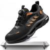 Fashion Rotary Button Safety Shoes Men Steel Toe Sneakers Puncture Proof Work Safety Boots Air Cushion Sport Work Shoes Anti-smash Boots