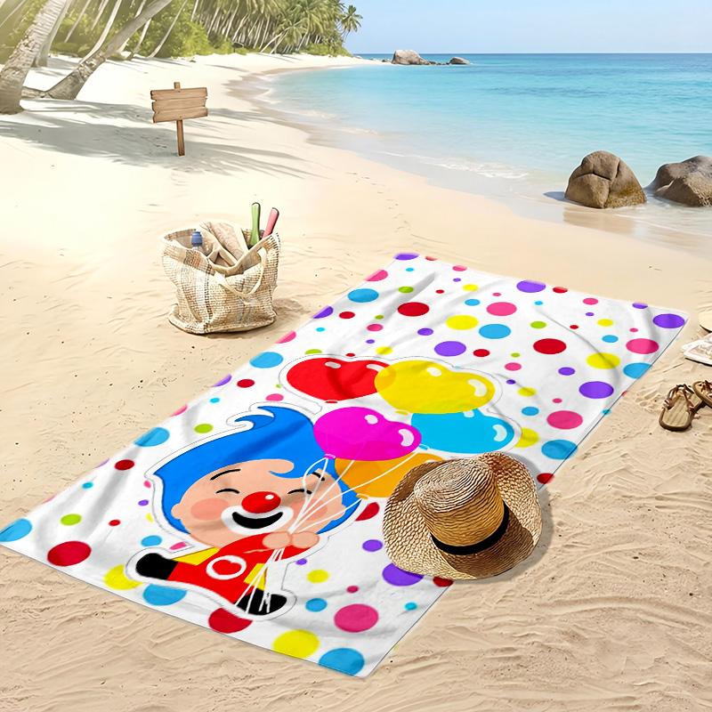 El Payaso Plim Plim Beach Towel, Soft Absorbent Quick‑Dry Towel for Beach Pool Swimming Travel Home