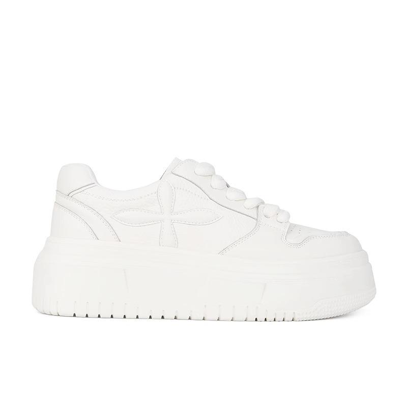 Leather little white shoes women's thick-soled outdoor casual breathable small inner height-increasing sports shoes women's summer