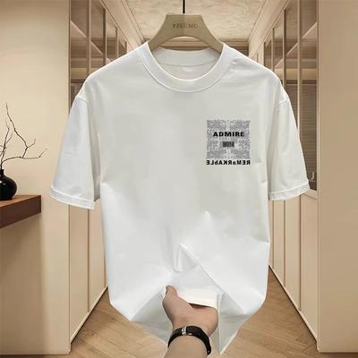 Sommer reine Baumwolle Amerikanischer High Street Buchstabe weißes T-Shirt 2026 neue trendige Marke T-Shirt