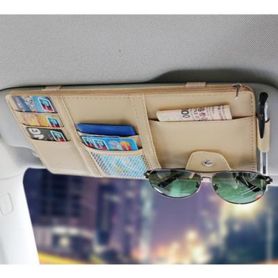 ORIJIRI Car Convenient Car Interior Sun Visor Glasses Card Pen Small Item PU Leather Accessories, Gadgets, Mount, Holder, Holder, Holder, Storage,