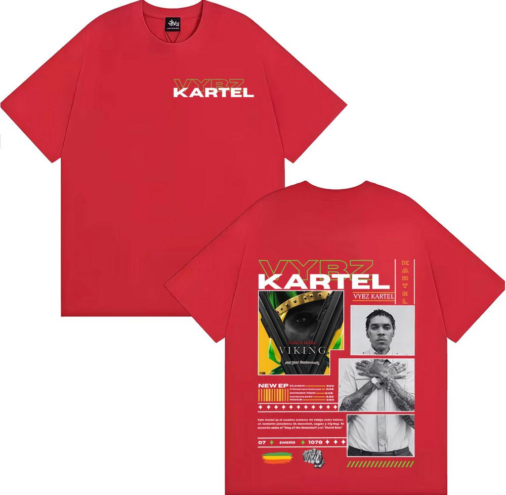 Rapper Vybz Kartel Tour 2025 Album T-shirts Men Women Comfort Short Sleeve Loose T Shirt Male Harajuku Hip Hop Pop Music T-shirt
