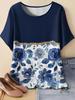 Fashion Floral Print T-Shirt for Women Oversize Short Sleeve Vintage T-Shirt Casual Short Sleeve Tops Y2k Clothes Woman Clothing