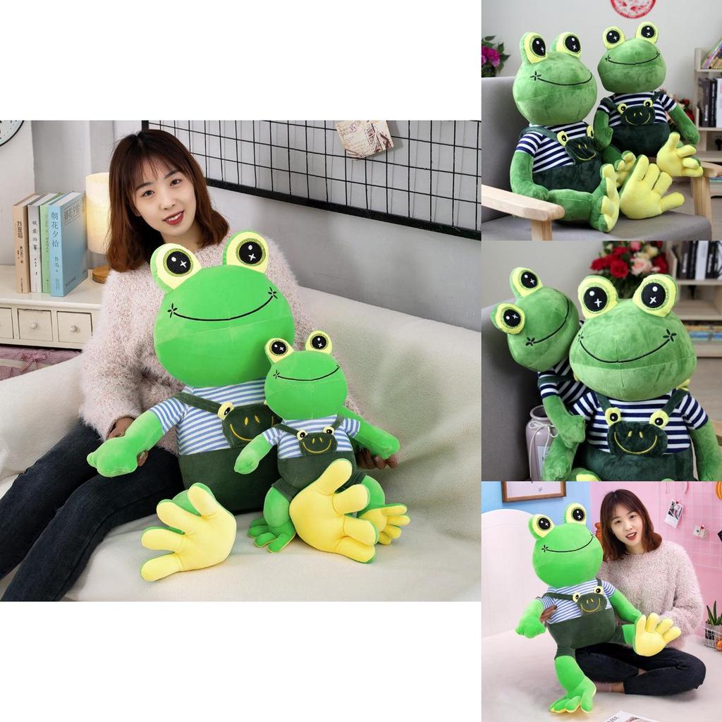 Cute Plush Frog Toy With Shoulder Strap For Kids' Sleeping Companion