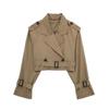 Dames Stijlvol Slim Jasje Lente Herfst Meisjes Cool Double-breasted Jasje Top Kantoor Eenvoudig Casual Kort