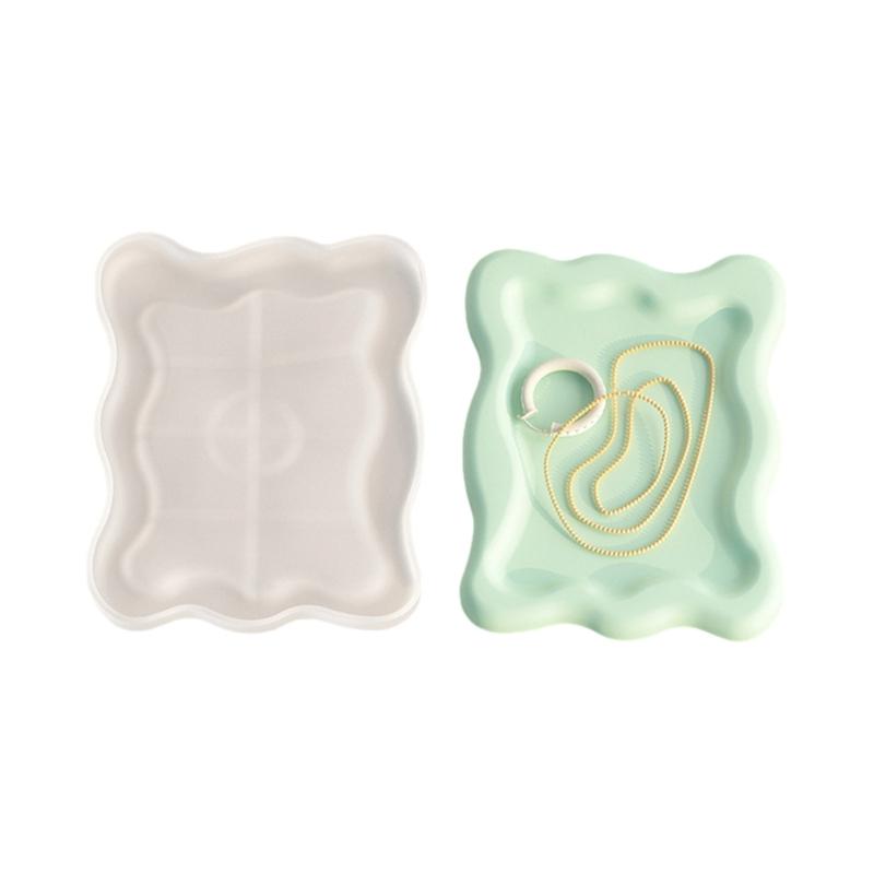 Storage Tray Plaster Silicone Mold DIY Jewelry Display Plate Epoxy Resin Mould Irregular Cloud Shape Cement Dish Making