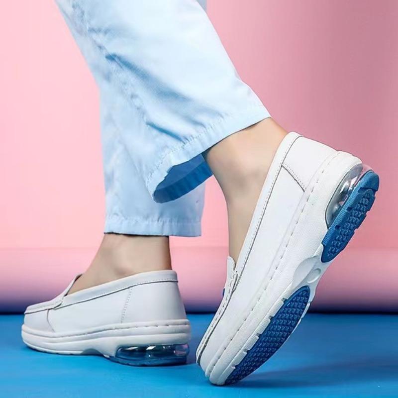 Medical care work shoes Hospital professional nurse shoes Leather platform sole single shoes Non-slip comfortable breathable soft sole nurse shoes