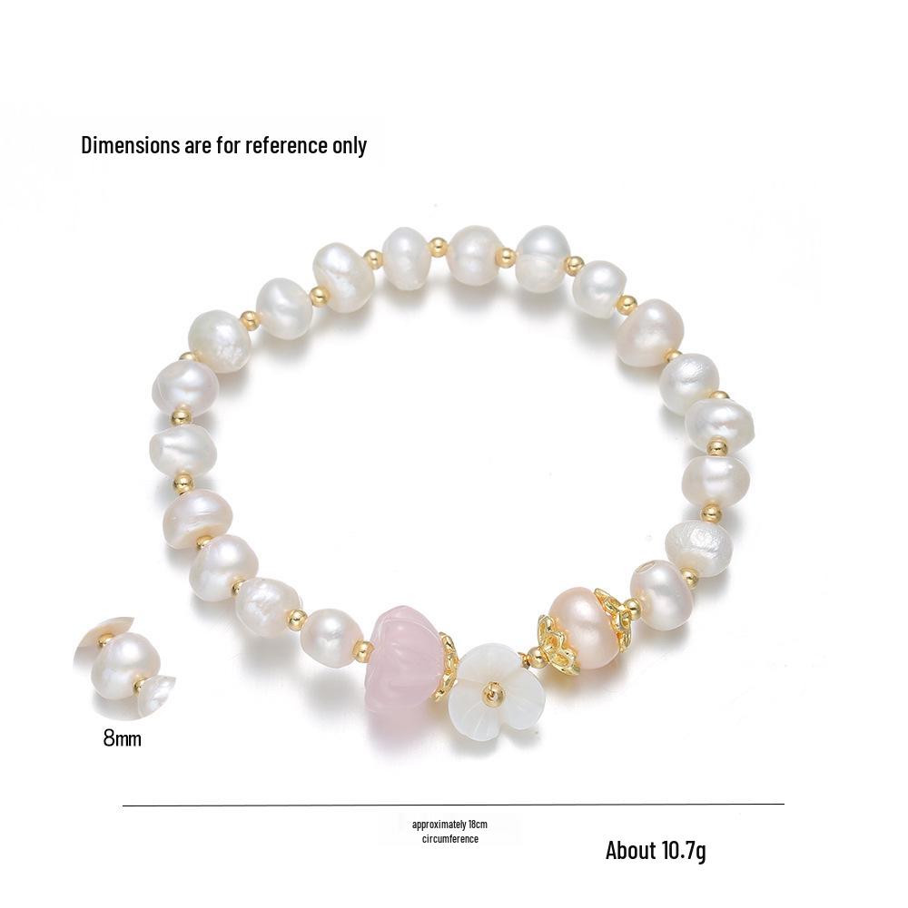 Japanese & Korean Style Shell Flower Freshwater Pearl Bracelet