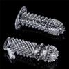 Crystal Silicone Spike Dotted Ribbed Clear Reusable Condom Penis Massage Sleeve Adult Sexy Toy