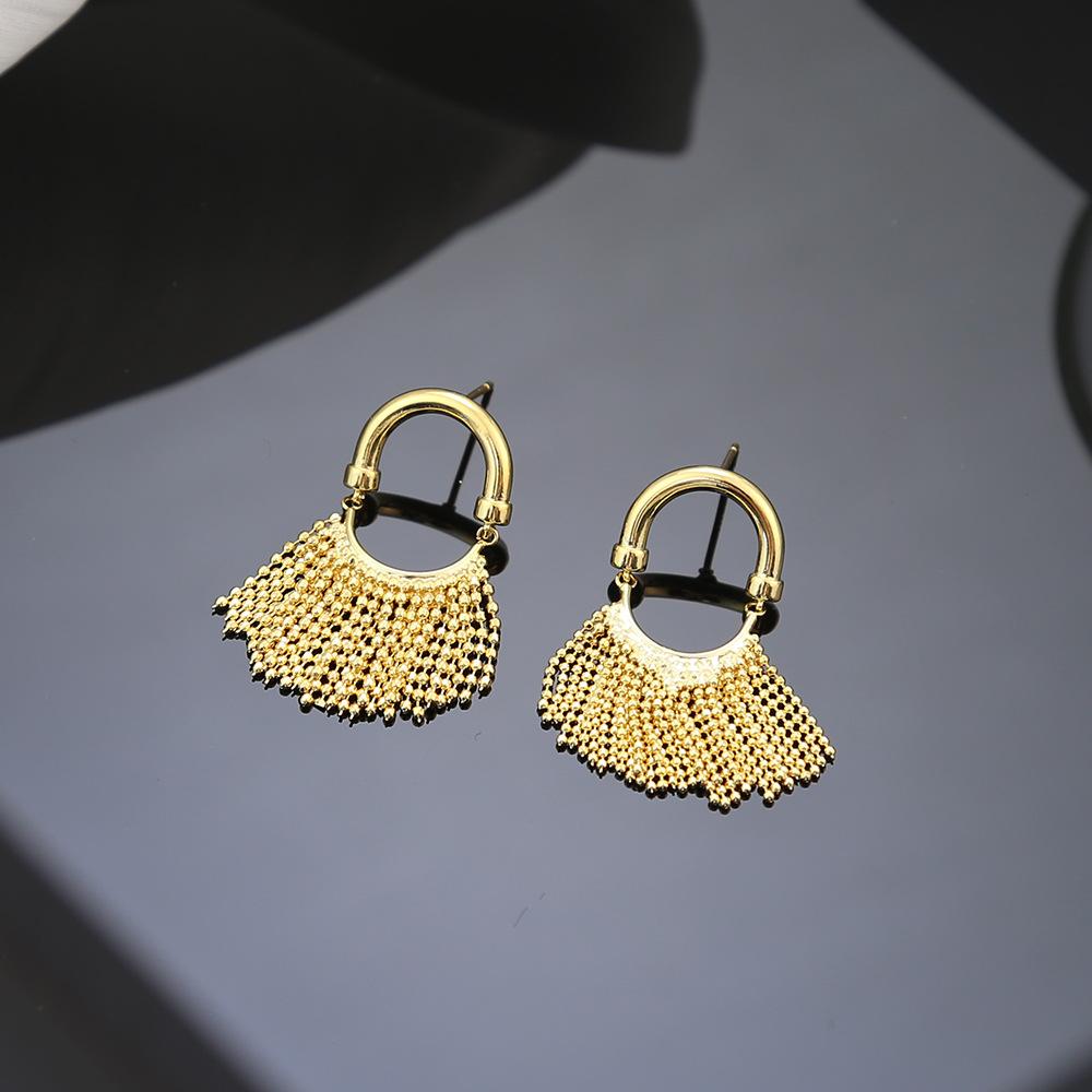 

Серьги-иглы из серебра 925 пробы с французской бахромой, модные женские серьги в стиле «темперамент», серьги премиум-класса, оптовая продажа ювелирных изделий из-за рубежа 18K золотой