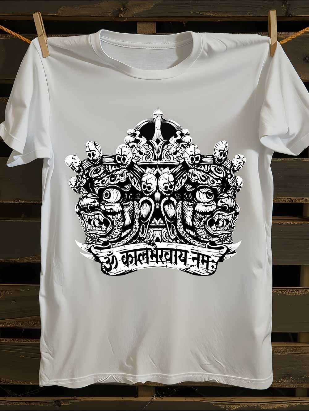 Hindu Lord Kaal Bhairav Graphic T-Shirt M