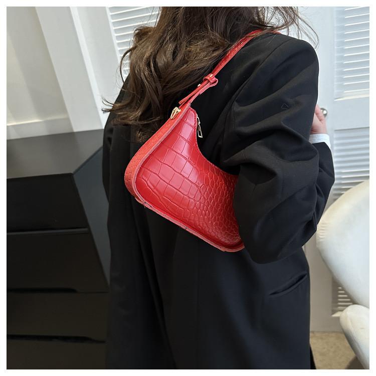 Trendy Korean Style Shoulder Bag For Women 2024 Winter New Stone Pattern
