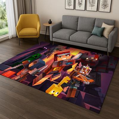 Classic S-Sandbox Cartoon Game Carpet Rug for Bedroom Living Room Sofa Home Decor,kids Game Area Rug Non-slip Floor Mat Gift