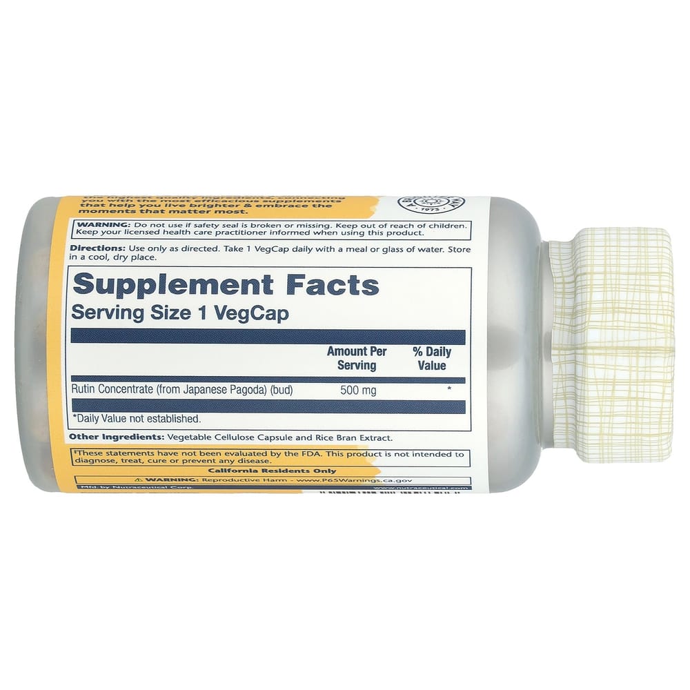 Solaray Rutin 500mg Veggie Capsules, 90 Count