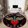 1 Stück Bon Jovi, Rocks Office Runder Teppich Perfekt für das Büro Rutschfeste Rückseite, Dekorativer Bodenläufer yy250916054
