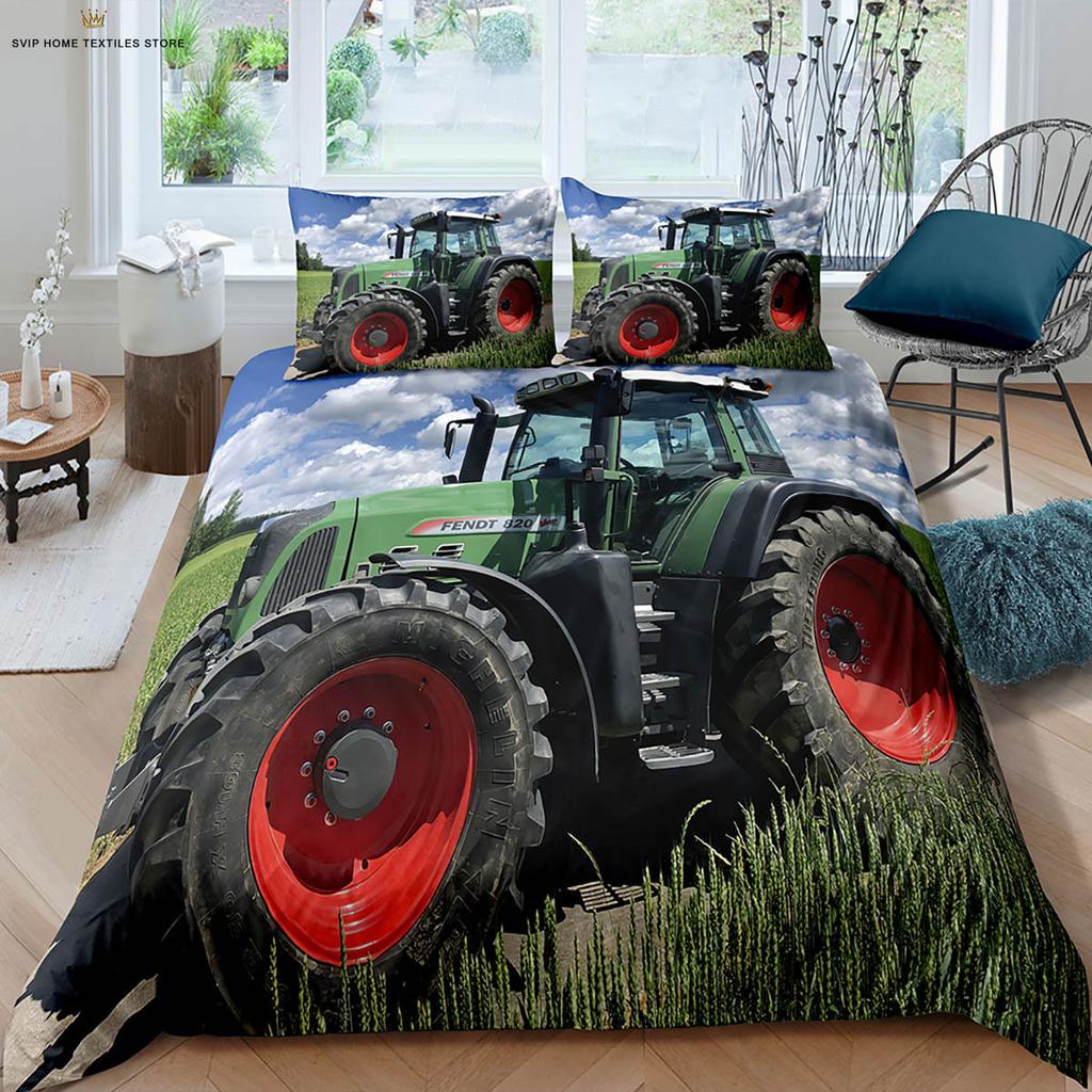 Farm Tractor 3d Printed Quilt Cover Machine Washable Duvet Cover Bedding Set Quilt Cover Pillowcase Can Be Customized