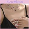 Geometric Double Layer Collar Necklace With Water Diamond Pendant For Women