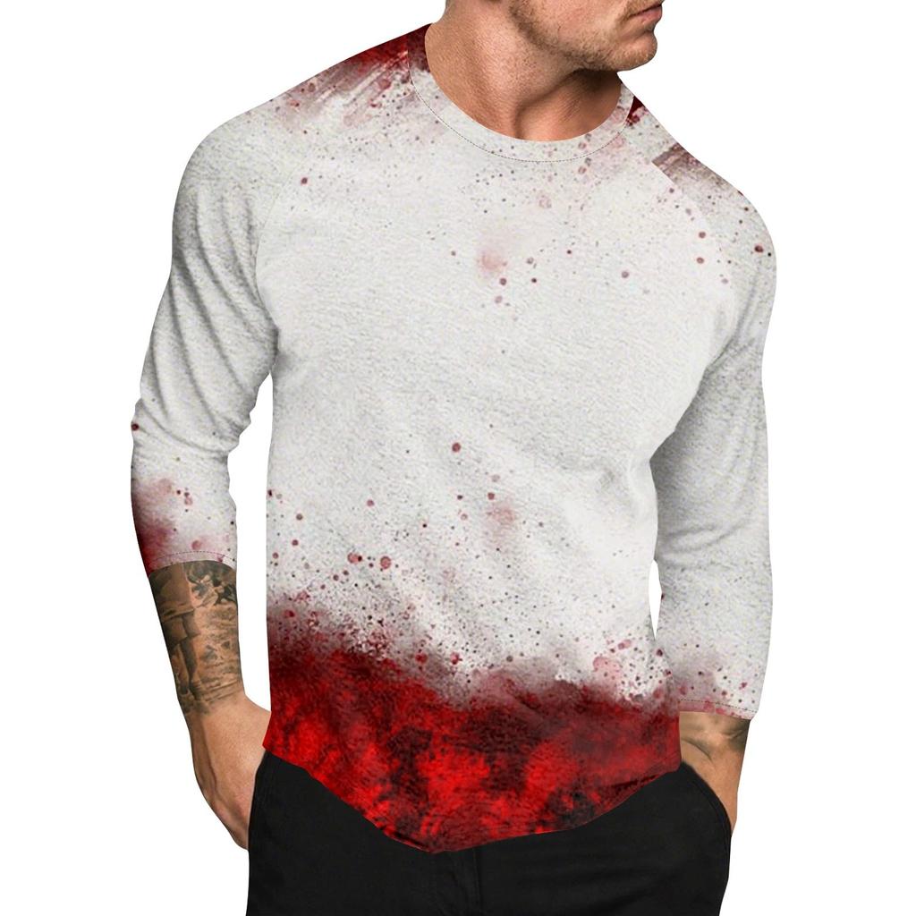 Halloween Print Raglan Sleeve Men's Long Sleeve Top