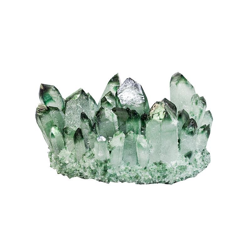 Green & Purple Natural Crystal Cluster Ornaments for Home Decoration & Desktop Display