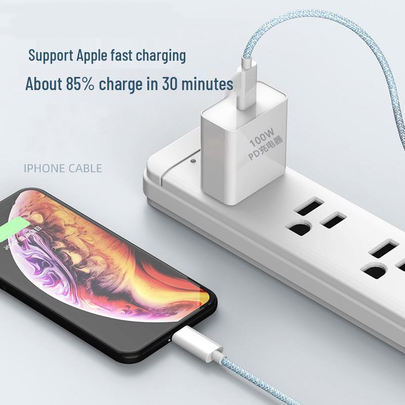 Enhanced Copper Core 2-in-1 Braided Cable: 66W Fast Charging for Apple 15 & Dual Type-C Devices