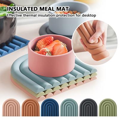 Silicone Pot Mat Insulation Pad Bowl Mat Placemat Plate Mat Silicone Mat Dining Table Home Rainbow Mat
