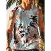 3D Printed Retro Geometry Tank Tops For Man Colorful Splicing Pattern Tees Summer Casual Vest Oversized Sports Street Tank Top