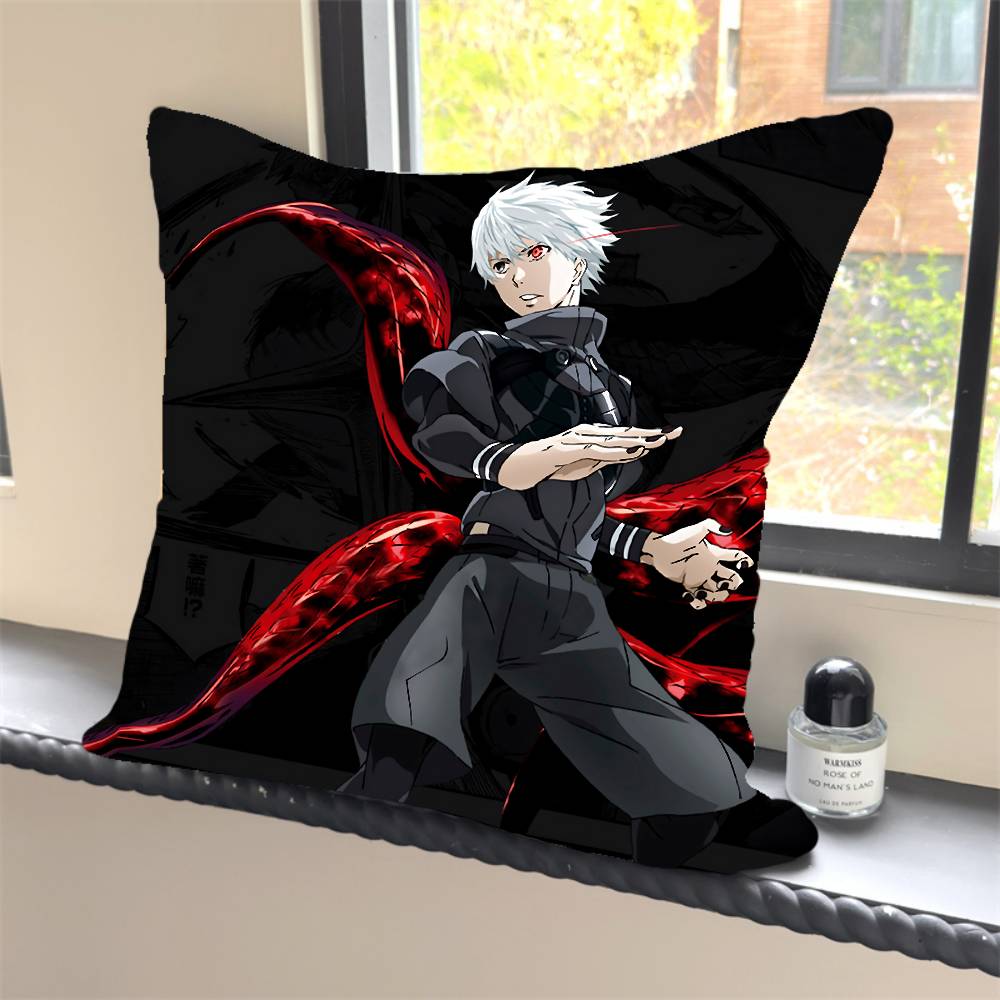 

1PC T-Tokyo Ghoul Art Cool Pillow Case Square Bedroom Sofa Leisure Comfort Cushion Car Home Decoration Pillowcase 40x40 12x12Inch