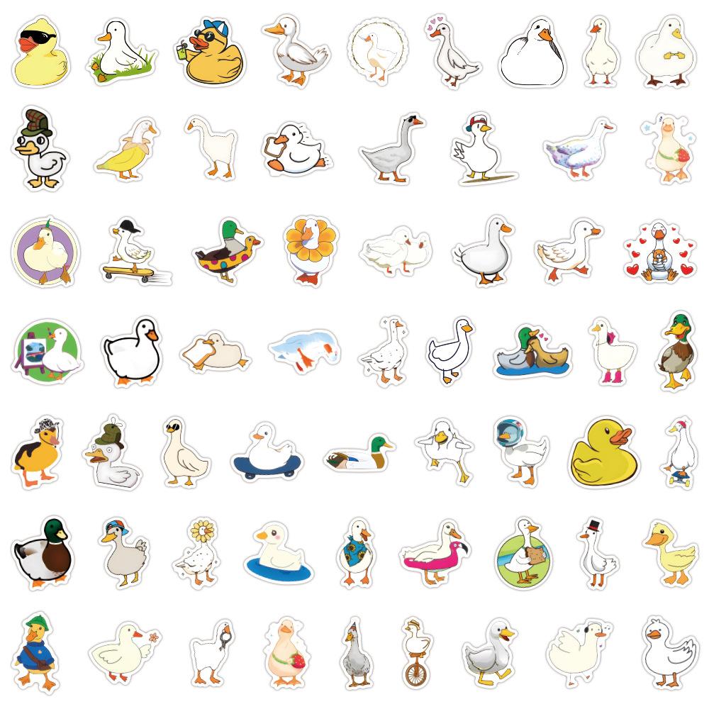 60 Cute Duck Graffiti Stickers Cartoon Animal DIY Skateboard Mobile Phone Case Suitcase Waterproof Stickers