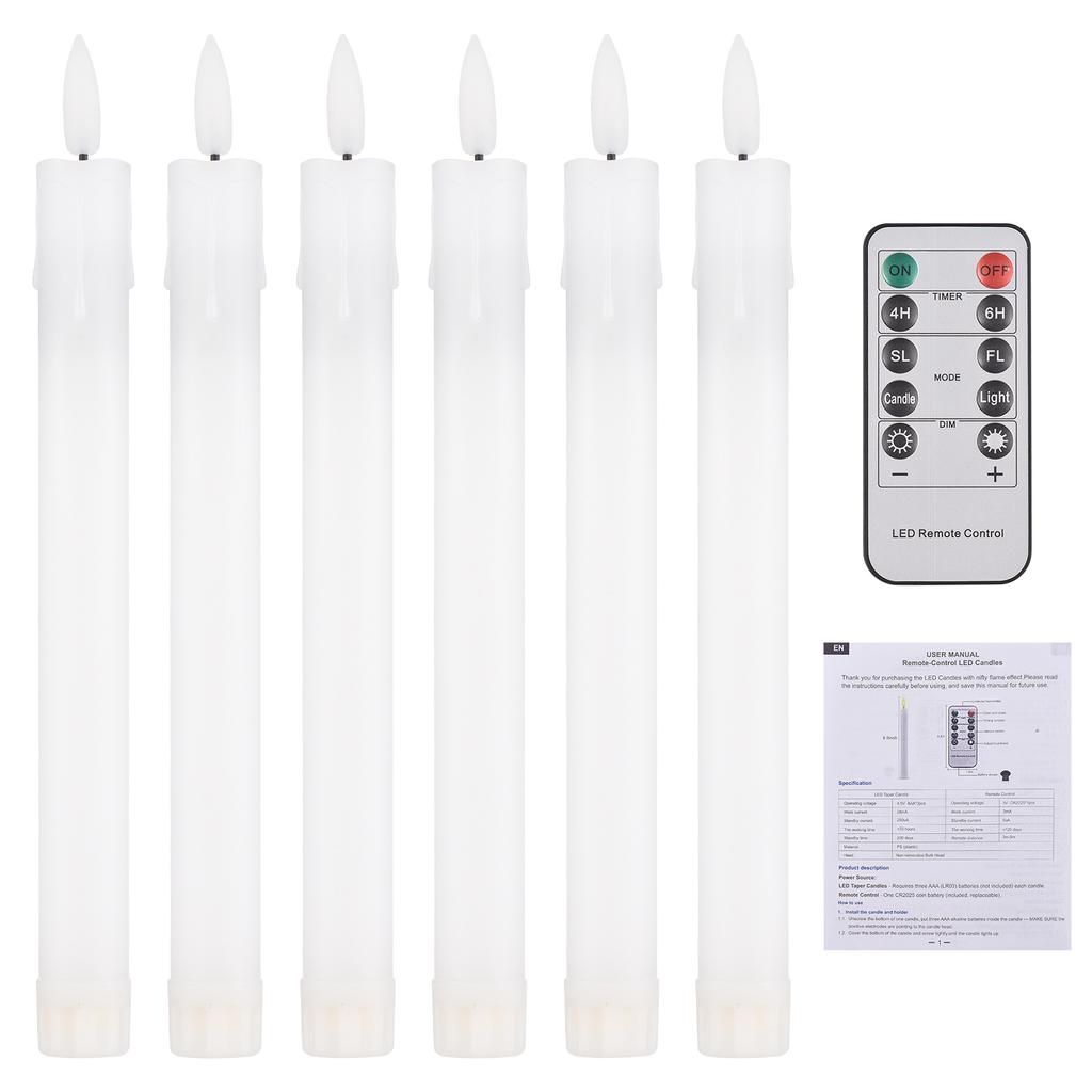 6 Pack Flameless Candles with Remote 2 Timer 2 Flicking Speed 5 Brightness Adjustable USB Operated