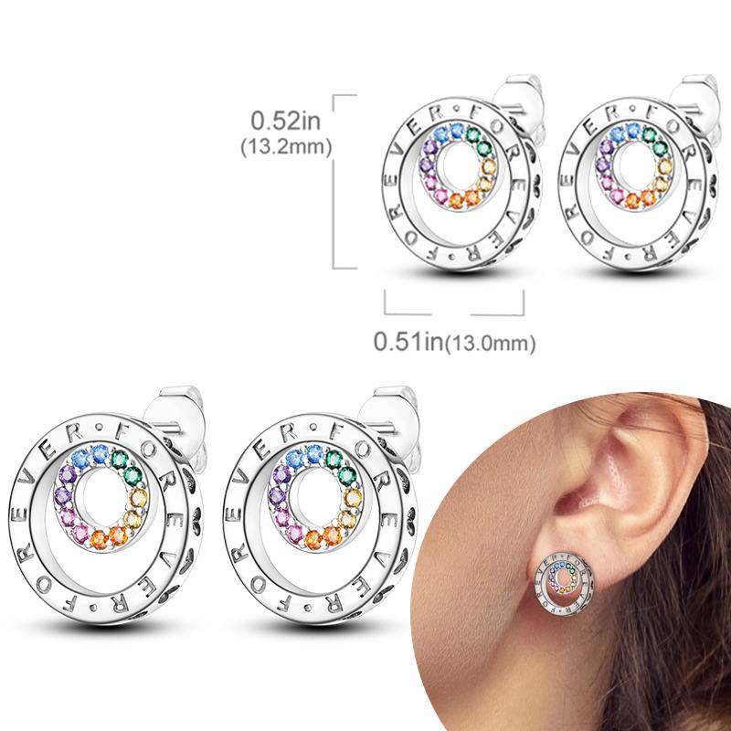 Women Earring 925 Silver Hoop Earrings Love Heart Butterfly Drop Earring Stud For Women Girls Party Jewelry Gifts