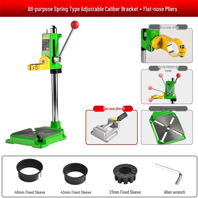 Multi-Functional Rotary Drill Stand Converts to Mini Bench Drill and Hole Punch Press