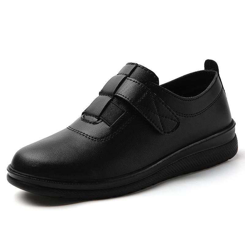 Women's Black Loafers Moccasins Casual Slip On Walking Shoes for Mother Plus Size