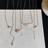 Silver Brushed Love Heart Necklace: Korean Minimalist Style, Autumn/Winter Exquisite Sweater Chain
