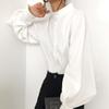 Vintage Stand Collar Loose Lantern Sleeve Shirt for Women Fashion Autumn New Solid Elegant Casual Women's Blouse Button Up Fashion Lady Blouses 25341
