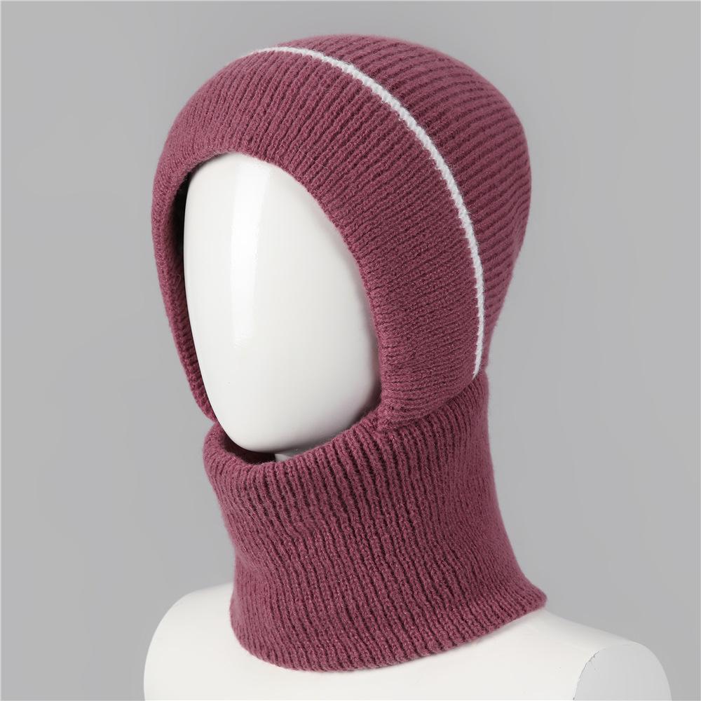 Hat Women'S Winter Mask Scarf One-Piece Hat Mom Plush Thick Wool Hat Cycling Warm Windproof Hat