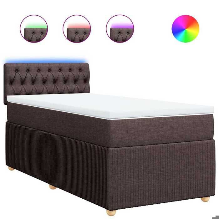 VidaXL Slatted Bed Base with Mattress Dark Brown 90x190 Cm 3289621