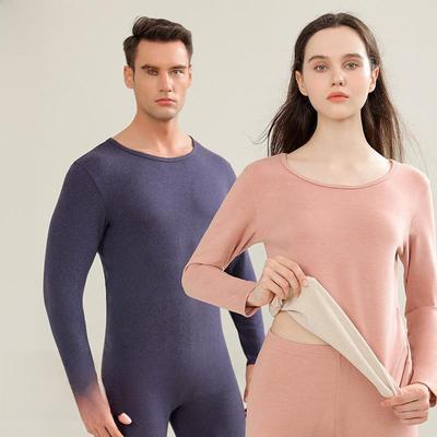 Men's & Women's German Velvet Silk Wool Thermal Underwear Suit - Plus Size, Thick, Double-Brushed for Autumn & Winter